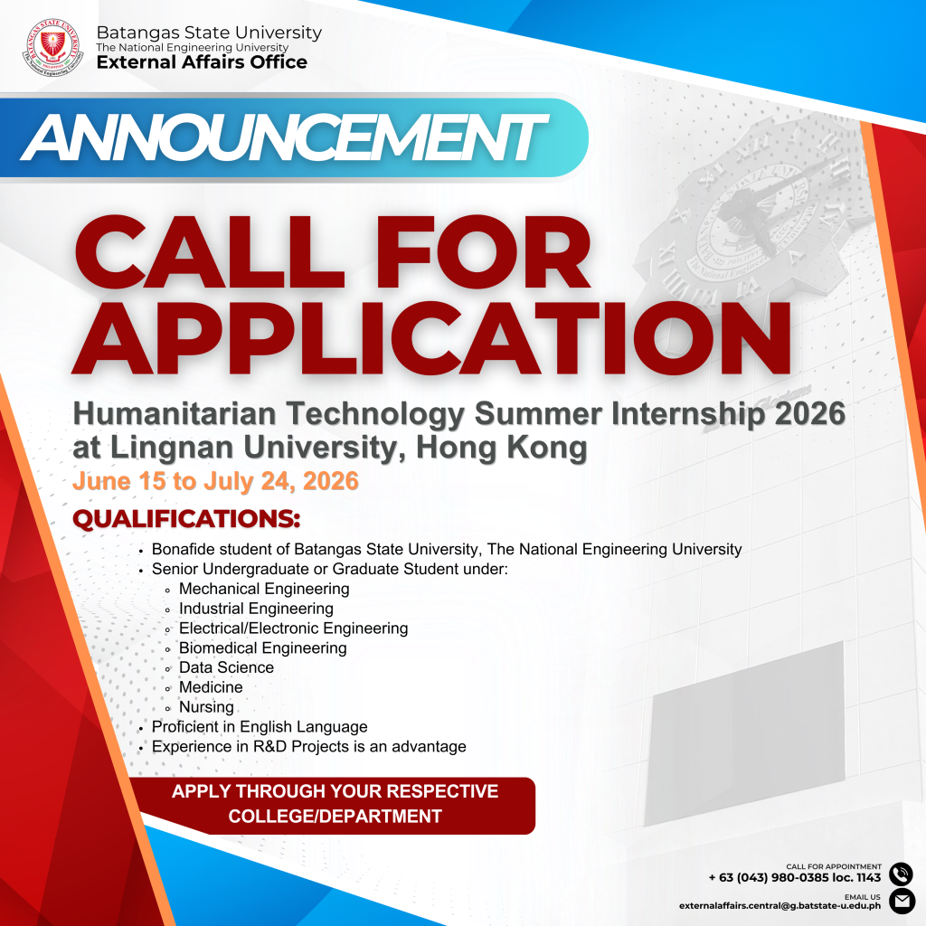 Call for Application to Humanitarian Technology Summer Internship 2026 at Lingnan University, Hong Kong